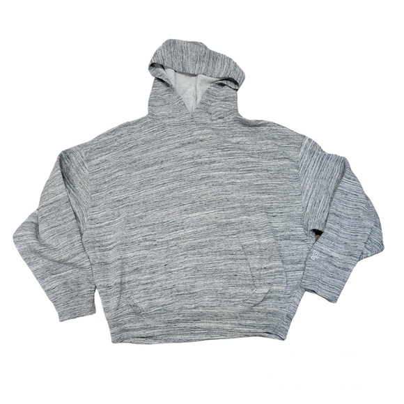 PINK Victoria's Secret hooded cropped sweatshirt Women's Size Small gray - Picture 1 of 8